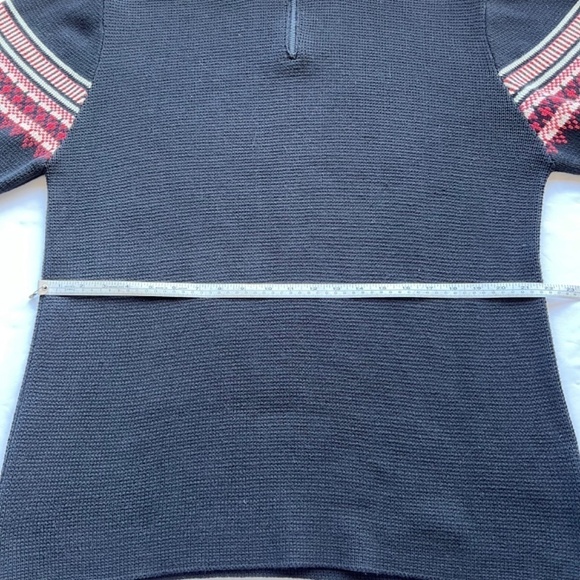 Timberland mock neck 1/4 zip sweater with Fair Isle design on sleeves - Picture 10 of 12